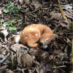Needle Felted Sleeping Fawn - thumbnail 3