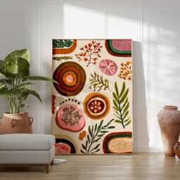 Abstract Botanical Poster - Organic Shapes & Leaves Art Modern Folk Wall Decor - thumbnail 3