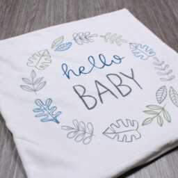 New Baby Faux Velvet Cushion - Home Accessories Nursery D??cor Shower Gift - thumbnail 3
