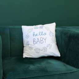 New Baby Faux Velvet Cushion - Home Accessories Nursery D??cor Shower Gift - thumbnail 1