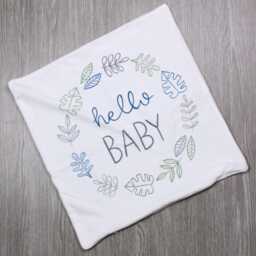 New Baby Faux Velvet Cushion - Home Accessories Nursery D??cor Shower Gift - thumbnail 2