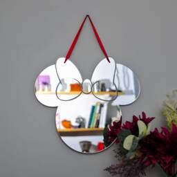 Minnie Mouse Inspired Acrylic Mirror Nursery Wall Decor - thumbnail 1