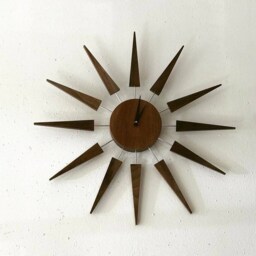 starburst Clock Brass Or Chrome Rods Mid-Century Retro Wall - thumbnail 4