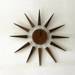 starburst Clock Brass Or Chrome Rods Mid-Century Retro Wall - thumbnail 2