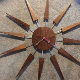 starburst Clock Brass Or Chrome Rods Mid-Century Retro Wall - thumbnail 3