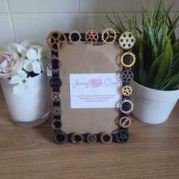 Steampunk Style Metal Gears & Cogs Photo Frame 4 X 6 Inches
