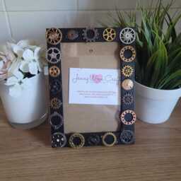 Steampunk Style Metal Gears & Cogs Photo Frame 4 X 6 Inches - thumbnail 4