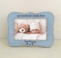 Grandma's Little Boy Personalized Picture Frame, Gift For Grandma, Grandparents I Love My Grammy , Nana, Mimi, From Child - thumbnail 1