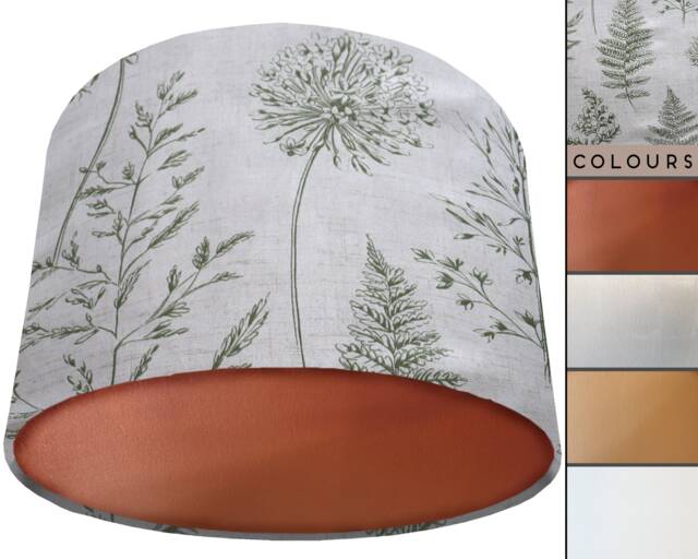 Traditional Country Home Lampshade, Inspired Vintage Rustic Light Shade, UK Handmade Ceiling Table Lamp Green Lampshade - image 1