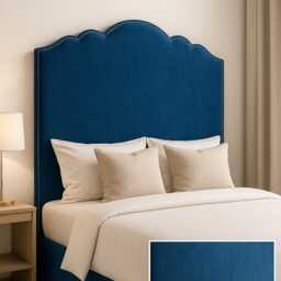 New Pearl Design Floor Standing Studded Headboard in Plush Velvet Fabric - 72 - thumbnail 2