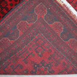 Red Bukhara Rug 7x10 Afghan Hand Knotted Veg Dyes Wool Khal Mohammadi - 200x300 cm Large Oriental Turkmen Bedroom, Living Room - thumbnail 4