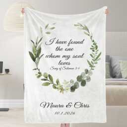 Religious Gift Couples Wedding Gift, Throw Blanket, Personalized Names, Song Of Solomon, Christian Bible Verse Scripture Anniversary - thumbnail 2