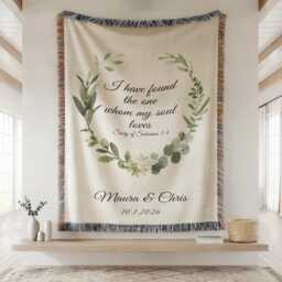 Religious Gift Couples Wedding Gift, Throw Blanket, Personalized Names, Song Of Solomon, Christian Bible Verse Scripture Anniversary - thumbnail 3