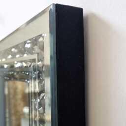 Galaxy Grey Diamond Crystal Glitz Glass Silver Frame Bevelled Wall Mirror 60x80cm Sparkly Modern Home Interior - thumbnail 4