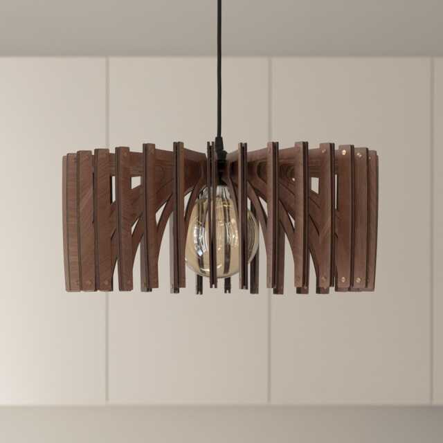 Wooden Pendant Light, Wood Lampshade, Ceiling Fixture, Lighting Chandelier, Modern Design, Kitchen Island Scandinavian Style - image 1