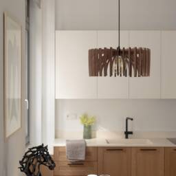 Wooden Pendant Light, Wood Lampshade, Ceiling Fixture, Lighting Chandelier, Modern Design, Kitchen Island Scandinavian Style - thumbnail 2