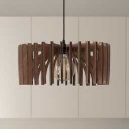 Wooden Pendant Light, Wood Lampshade, Ceiling Fixture, Lighting Chandelier, Modern Design, Kitchen Island Scandinavian Style - thumbnail 1