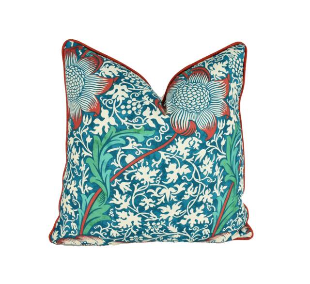 William Morris & Ben Pentreath - Kennet Aqua/Pink Cushion Cover Throw Pillow Designer Home Decor - image 1