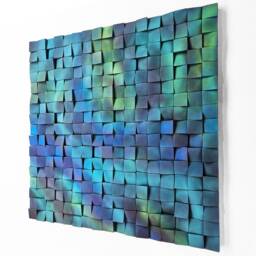 Neon Abstract Wood Wall Art - Modern 3D Wooden Sculpture Panel - thumbnail 2