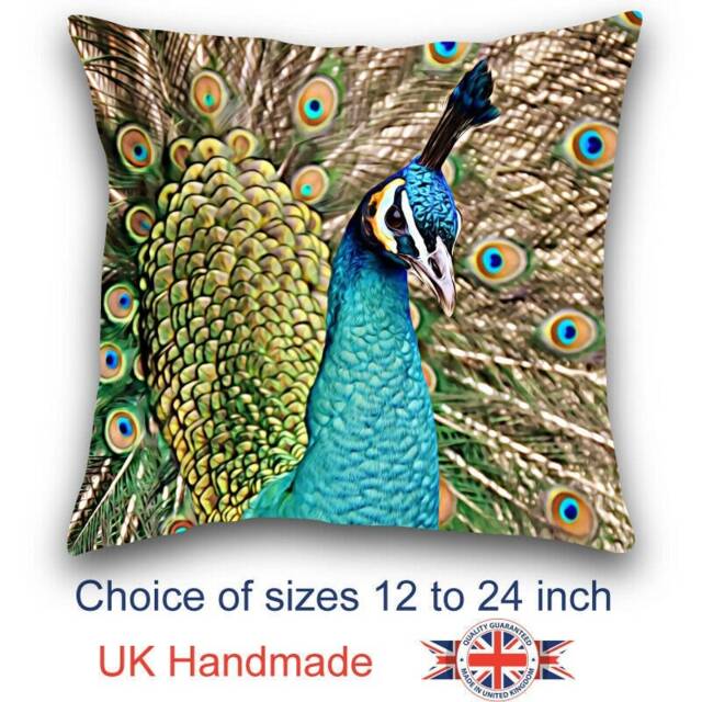 Peacock Cushion, Choice Of Sizes, Handmade - image 1