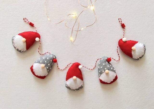 Felt Gnome Garland , Christmas - image 1
