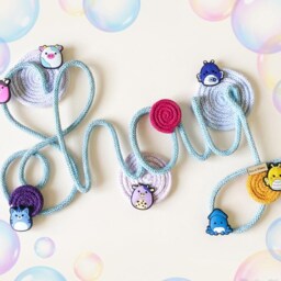 Personalised Wire Name Sign. Squishmellow Theme French Knitted Nursery Wall Decor, Gift - thumbnail 4