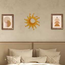 Sun & Moon Macrame Boho Wall Hanging, Yoga Decor - thumbnail 1