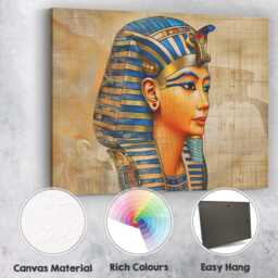 Royal Egyptian Queen Side Profile Classical Portrait Canvas Wall Art Print Decor Picture Ready To Hang - thumbnail 2