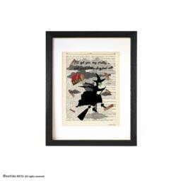 Wicked Witch Of The West Print Wizard Oz Dictionary Art - thumbnail 2
