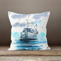 Nautical Pillow Case-Coastal Cushion Cover-Marine Decoration Throw Cushion Case-Sea Theme Pillow Case-Pillow For Gift-Handmade Material - thumbnail 3