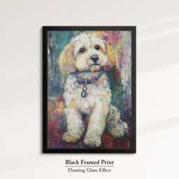 Cockapoo Abstract Oil Painting Framed Print & Canvas Large Sizes Luxury Wall Art Poster Pet Home Decor Interior Dog Lover Gift - thumbnail 2