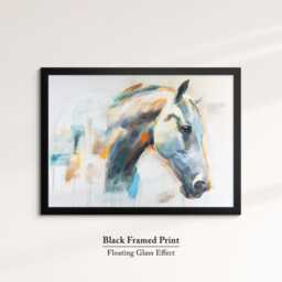 Horse Abstract Pastel Oil Painting Framed Print & Canvas Large Luxury Animal Wall Art Poster Home Decor Interior Lover Gifts - thumbnail 2