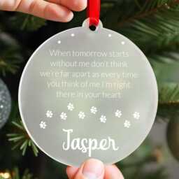 Pet Christmas Memorial Decoration - Dog Ornament Plaque Loss Cat With Red Bag - thumbnail 2