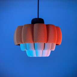 Petunia Pendant Lamp, Modern Ripple Mesh Contemporary 3D Printed Lighting - thumbnail 4