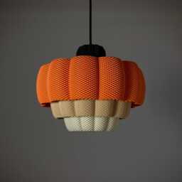 Petunia Pendant Lamp, Modern Ripple Mesh Contemporary 3D Printed Lighting - thumbnail 1
