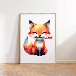 Dentist Animal Print Set - 3 Posters - Dental Office Decor Kids Clinic Wall Art Orthodontic Artwork Bathroom Prints Hygiene Gift - thumbnail 3