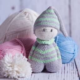 Dwarf Crochet, Amigurumi Gnome, Gift For A Baby, Beloved Cuddly, Filled With Anallergic Silicone Ball, 100% Cotton, Eco-Friendly - thumbnail 3
