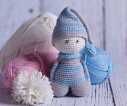 Dwarf Crochet, Amigurumi Gnome, Gift For A Baby, Beloved Cuddly, Filled With Anallergic Silicone Ball, 100% Cotton, Eco-Friendly
