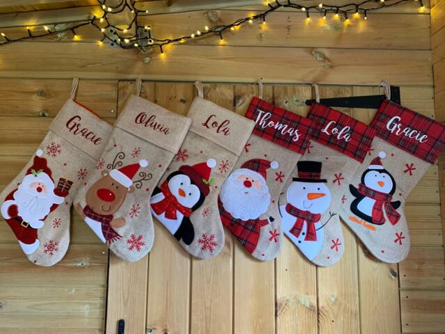 Personalised Christmas Stocking - Stocking Christmas Santa Snowman Eve -Santa - image 1