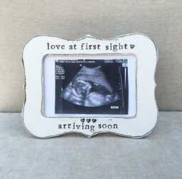 Ultrasound Picture Frame, Baby Shower Gift, Personalized Gender Reveal Love At First Sight Frame - thumbnail 1