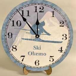 Custom Ski Clock - Handcrafted Gift For Skiers - thumbnail 2