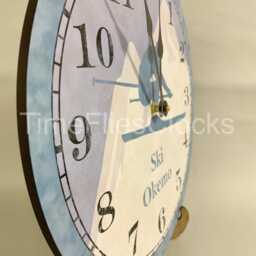 Custom Ski Clock - Handcrafted Gift For Skiers - thumbnail 3