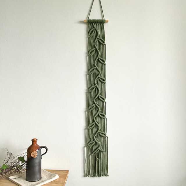 Green Leaf Wall Hanging For Indoor Garden, Leafy Forest Tapestry, Irish Art - image 1