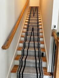 Handmade Block Printed Cotton Stair Runner Rug - Custom Size - thumbnail 1