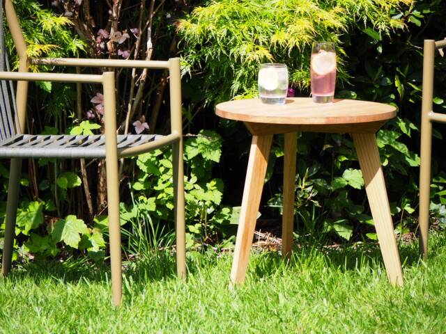Outdoor Bistro Table - Solid Oak Mid Century Design - image 1