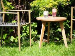 Outdoor Bistro Table - Solid Oak Mid Century Design - thumbnail 1