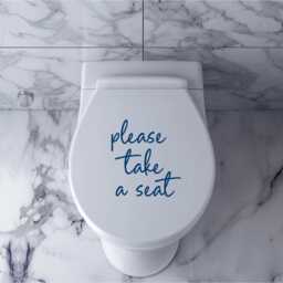 Please Take A Seat Bathroom Wall Decor Sticker Funny Toilet Art Signs - thumbnail 3