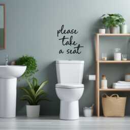 Please Take A Seat Bathroom Wall Decor Sticker Funny Toilet Art Signs