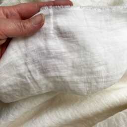 Ivory Linen Flat Bed Sheet Stonewashed Rustic Flax Bedding - thumbnail 2