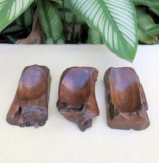 Ring Dish, Jewelry Bowl, Wooden Soap Driftwood Antique Carved Wood Rustic Coins Dish - image 1